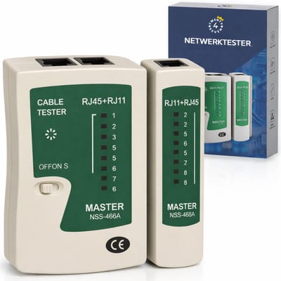 Twenty4seven® UTP Kabeltester - Netwerk Tester voor Ethernet Kabel - LAN & RJ45 - Geschikt voor Cat5e, Cat6, RJ11 & RJ12