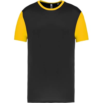 SportSportshirt Kind 10/12 years (10/12 ans) Proact Ronde hals Korte mouw Black / Sporty Yellow 100% Polyester