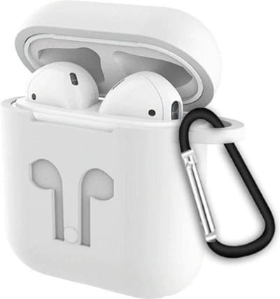 OBS Airpods Hoesje Wit - Siliconen Case Cover voor Apple Airpods - 3 in 1 set!