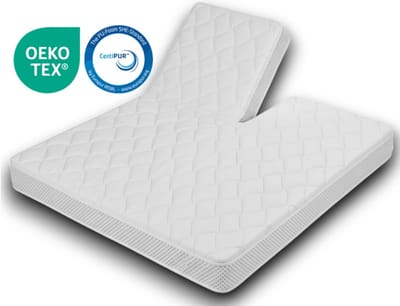 EasyBedden® SPLIT Topdekmatras XXL - Topper 140x200 - 12 cm dik - TENCEL SILVER hoes - Visco Nasa Traagschuim GEL - circa 12cm dik - Orthopedisch