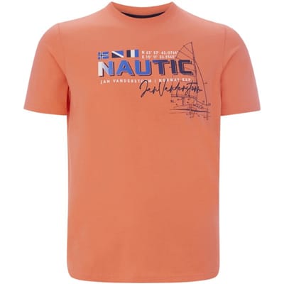 Jan Vanderstorm herren T-Shirt - 56/58 - lichtoranje - Plus Size