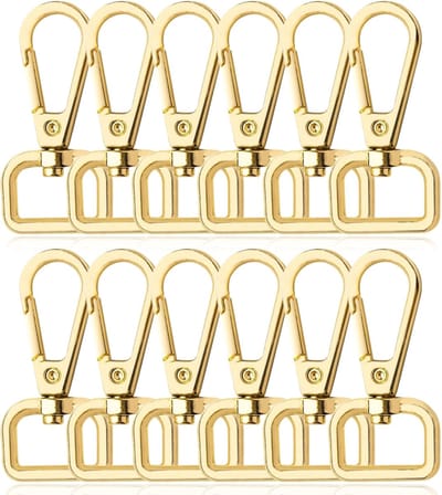 Dailygoods- Sleutelhangers D-ringen - Draaibare Karabijnhaak - Musketonhaak - Handgemaakt - Hoogwaardig Zinklegering - Sterke Veersluiting