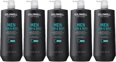 5x Goldwell Dualsenses for Men Hair & Body Shampoo 1000ml