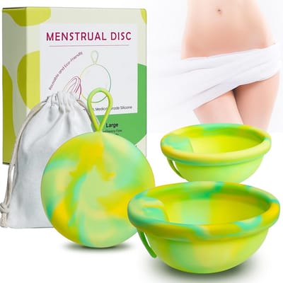 Herbruikbare Menstruatie Schijf Set - 2x Menstruatie Schijven (Maat S + L) met Opbergzakken - Duurzame Alternatieven voor Tampons & Menstruatie Cup