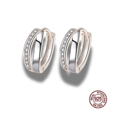Oorringen - 925 sterling zilver - kleine zirkonia