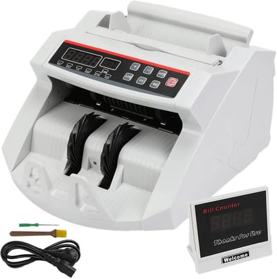 LabelOne Geldtelmachine - Geld teller - Biljettelmachine - 1000 stuks/min - UV-/MG-detectie - LED-display - 23,5x26x17 cm - wit