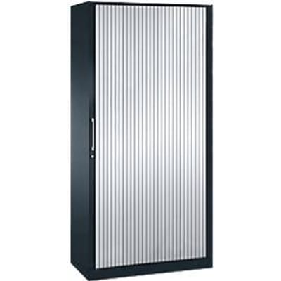Roldeurkast ASISTO C 3000, 5 ordnerhoogten, B 1000 mm, antraciet/aluminium zilver