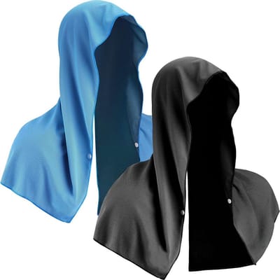 2x Direct Verkoelende Hoodie Handdoeken voor Nek en Gezicht - UPF 50 Zonwering - IJskoeling voor Sport, Fietsen en Kamperen