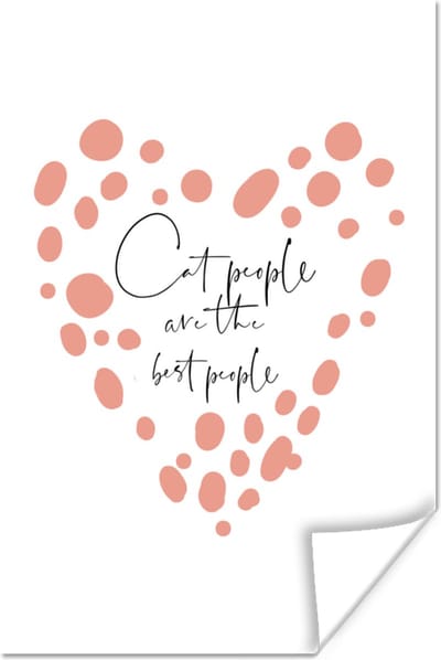 Poster Quotes - Cat people are the best people - Spreuken - Katten - 120x180 cm XXL