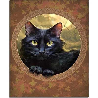 Peinture diamant chat noir 5D à faire soi-même, broderie complète d'animaux en diamant rond 20X30CM black