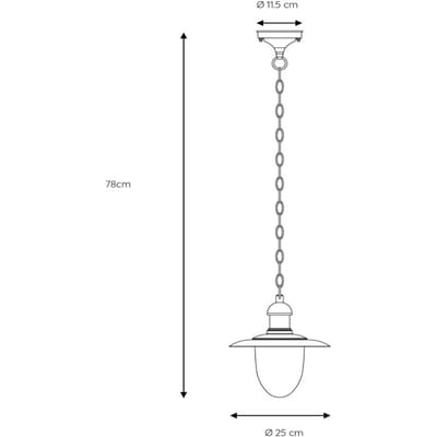 Lucide ARUBA - Hanglamp Binnen/Buiten - Ø 25 cm - 1xE27 - IP44 - Zwart