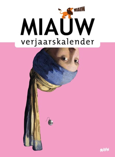 Miauw kunst verjaardagskalender A4 – grappige wandkalender met ringband – humor kalender voor wc, hal of keuken – leuk kunstcadeau kerstcadeau