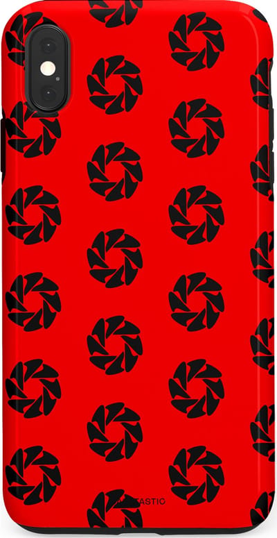 Casetastic hoesje geschikt voor Apple iPhone XS Max - Dubbellaagse bescherming - Zwarte Sterren op Rood - Fashion Case - Rood Zwart