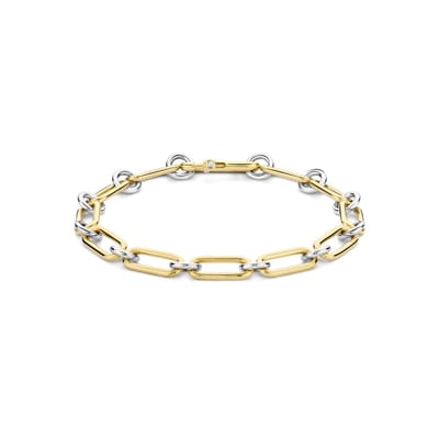 TI SENTO Dames Armband - 925 zilver - Zirkonia met geel verguld - Maat M - 23056ZY