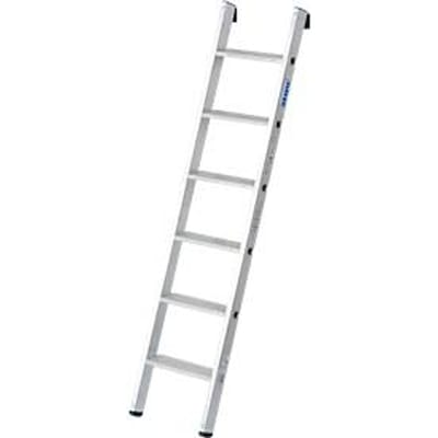Krause enkele ladder, TRBS 2121-2, werkhoogte 2700 mm, 6 antisliptreden met profiel T 80 mm, voetdoppen, aluminium