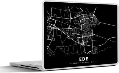 Laptop sticker - 13.3 inch - Stadskaart - Ede - Zwart - 31x22,5cm - Laptopstickers - Laptop skin - Cover