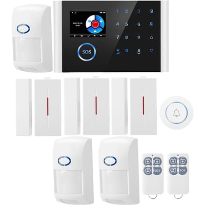 2,4 Inch TFT Smart Voice Draadloos GSM Huis Inbraak Indringer Beveiligingsalarm Systeem Wit
