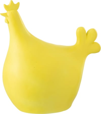 J-Line decoratie Haan Buiten - polyresin - geel