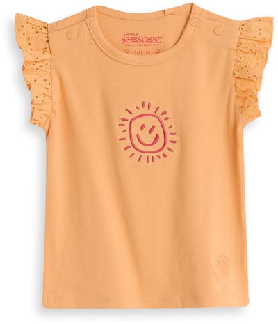 4PRESIDENT T-shirt meisjes - Peach cobler - Maat 74 - Meiden shirt