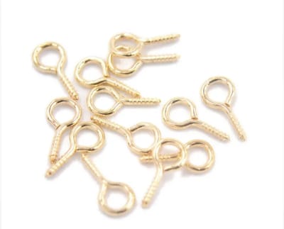 Kleine Schroef Oogpennen – 10x5mm – 20 Stuks – Mini Oogschroeven & Haken – Goud – Voor DIY Sieraden, Kurkflessen, Charms & Ambachtelijke Projecten