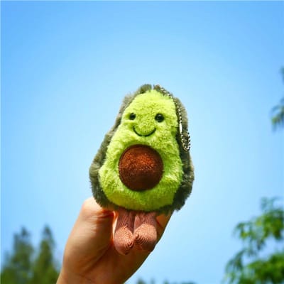 1 st Kawaii Avocado Sleutelhanger Pluche Speelgoed Zacht Gevuld Fruit Poppetje Sleutelhanger Schattig Cadeau voor Meisjes Kerstcadeau Tas Hanger 10cm