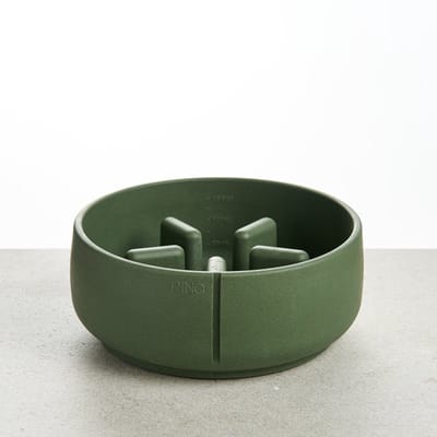 PINO Sandstone Hondenvoerbak Slowfeeder (anti-schrok) - Beige (Owl Greige) - Medium ⌀17,5cm - 1000ml