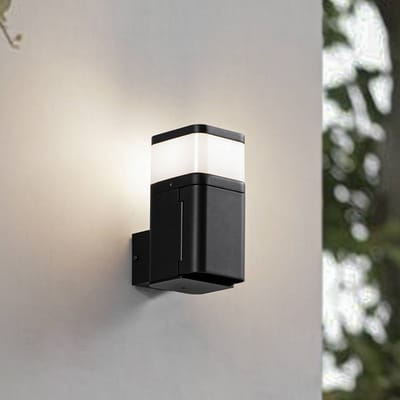 Lindby - Wandlamp buiten - 1licht - Aluminium, polycarbonaat - H: 17 cm - G9 - zwart, wit