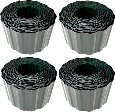 Gazonranden 4 Rollen - Tuinranden Graskanten - Strakke Tuinafscheiding - Hoogwaardige PET-folie - 36 Meter Lang - Groen