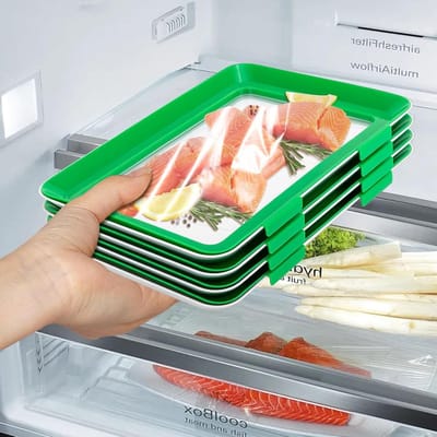 Set van 3 Herbruikbare Inmaakplaten, Transparant en Stapelbaar voor Versheid, Ideaal voor Opslag van Ingrediënten en Voedselbehoud
