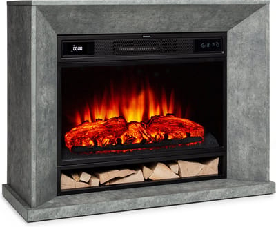 Klarstein Crater Lake Elektrische haard 1900 W, Elektrische haard met LED-techniek, Afstandsbediening, Thermostaat, Elektrische haard in betonlook