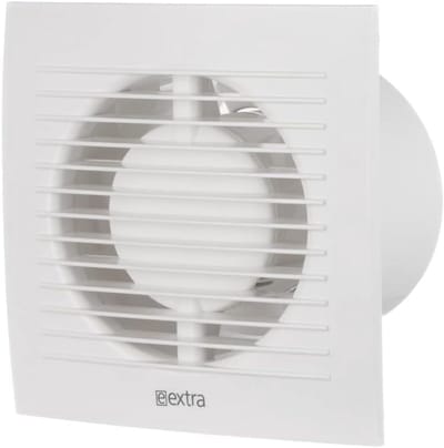 Stille Badkamerventilator 100 mm met Timer en Naloop - Wandventilator Kunststof Wit