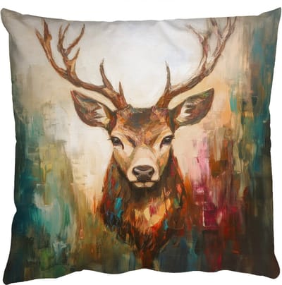 Sierkussens - Kussentjes Woonkamer - 50x50 cm - Hert - Geverfd - Gewei - Bruin