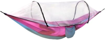 Camping Hangmat - Nylon Hangmat - Buiten Ontspannen - Met Klamboe - 1.2 kg - Roze