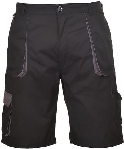 Portwest Portwest Texo Contrast Korte Broek TX14 - Zwart - L