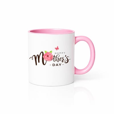 Moederdag Mok met Roze Accent en Bloemen Design - Cadeau voor Mama