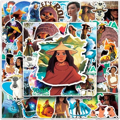 10 30 50 Stuks Disney Film Raya En De Laatste Draak Cartoon Stickers Anime Graffiti Decal Notebook Telefoon Gitaar Decoratie Sticker black