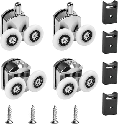 Douchecabine wieltjes - Zilver - 23 mm - Aluminiumlegering en ABS - Voor glazen schuifdeuren