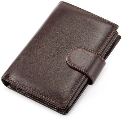 Heren Portemonnee – Retro Korte Portemonnee met Rits, Kaarthouder en Geldclip, Compacte Portemonnee voor Broekzak, Minimalistisch Design voor Pasjes en Contant Geld