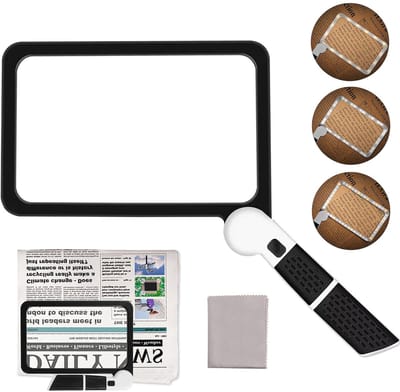 5X Vergrootglas Met Verlichting - Vergrootglas Voor De Volledige Pagina - Vergrootglas Met Verlichting - Handloep Met Rechthoekige Vorm