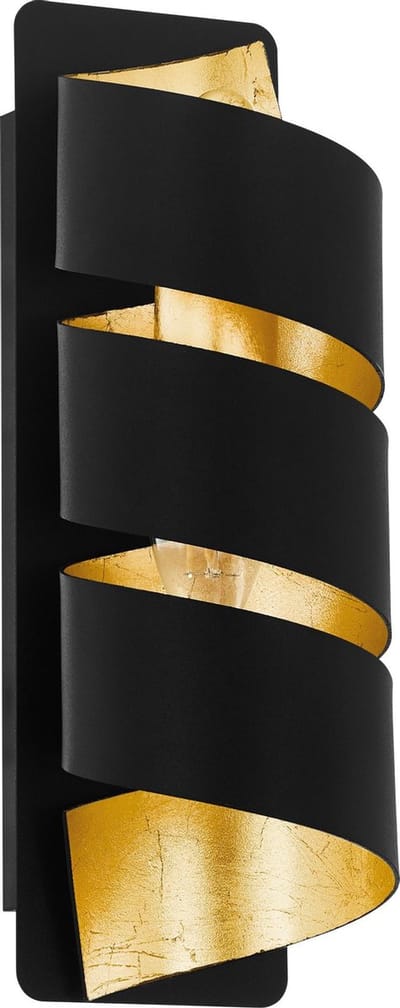 EGLO Elizondo Wandlamp - E14 - 27 cm - Zwart/Goud