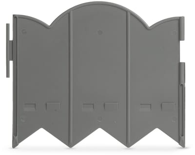 12x Tuinborder / Gazonrand / Tuinafzetting – Kunststof Tuinrand – 20 x 17,5 cm – Grijs – 12 Stuks per Set – Voor Bloembedden, Gazon en Tuinpaden [11468M]