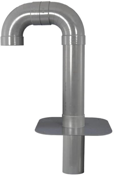 Dakdoorvoer Zwanenhals - Kabeldoorvoer Plat Dak - Zonne-energie Kabel Doorvoeren - PVC-U Hoge Kwaliteit - DN 100/110 - Grijs