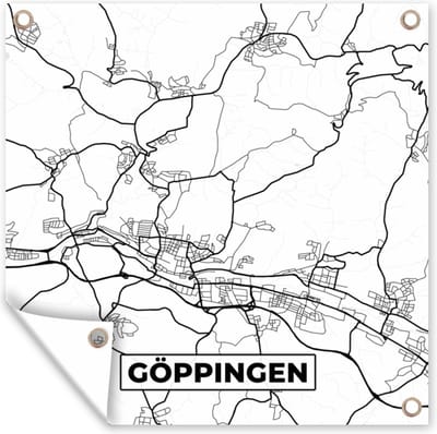 Tuin poster Plattegrond - Göppingen - Kaart - Stadskaart - 200x200 cm - Tuindoek