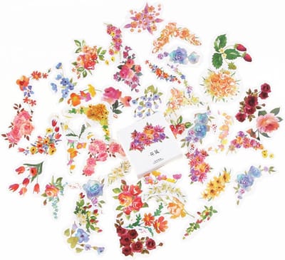 90 Stuks Mooie Bloemenstickers - Scrapbooking - Knutselen - Hobby - Stickers - Decoratie - Versiering