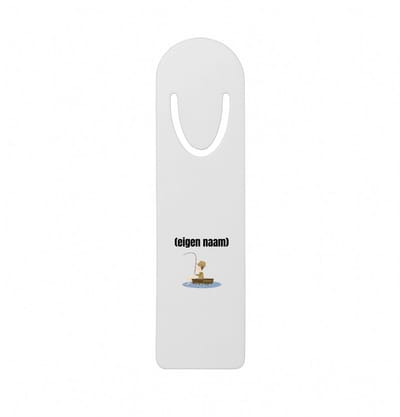 Hacebo® - visser in een bootje met eigen naam metalen boekenlegger - Vissen - liefhebber van vissen - iemand die houdt van vissen - verjaardag - cadeau - kado - geschenk Bladwijzer boekenleggers - 12.7 cm x 3.2cm
