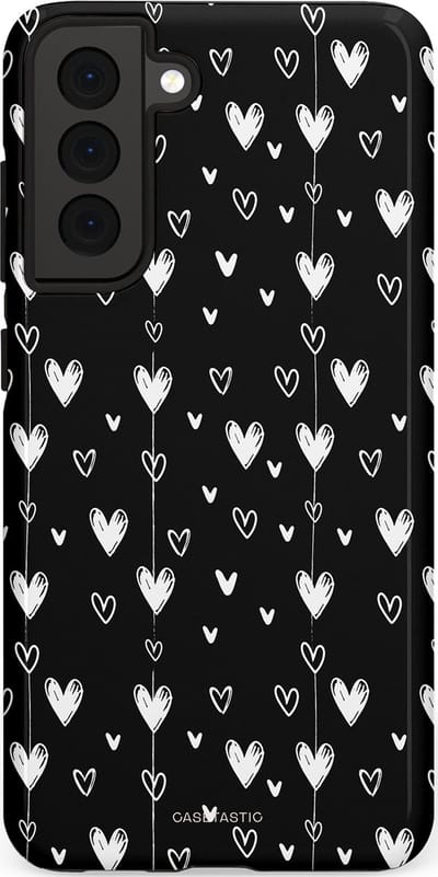 Casetastic Hoesje Geschikt voor Samsung S21 FE - Stijlvolle Beschermende Duo-layer Case - Hangend Hartje