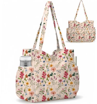 Namajunas - Handtassen dames schoudertas - Grote Cord Tote Bag - Canvas Tas met Rits Meerdere Vakken - Handtas voor Werk School Sportschool Reizen - Schattige esthetische Shopper