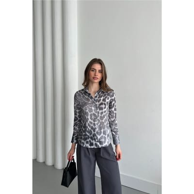 Luipaardprint Overhemd met Knopen