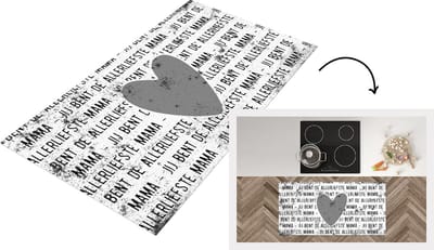 Keukenloper - Loper keuken - Spreuken - Quotes Jij Bent de Allerliefste Mama - Moederdag cadeautje - Vintage - zwart wit - 120x60 cm - Keukenloper vinyl