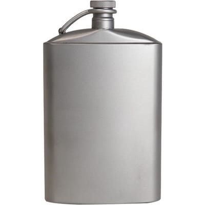 Silverant Titanium Kolf Wijn Heupflacon met Schroefdop Clip Ultralichte Hydratatie Platte Fles met 260ML zilver
